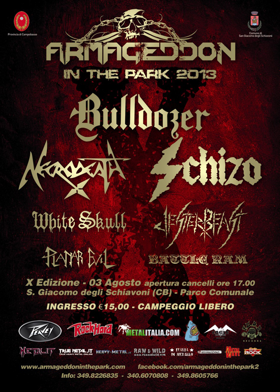 ARMAGEDDON IN THE PARK - X edizione: WHITE SKULL ed altri aggiunti al bill