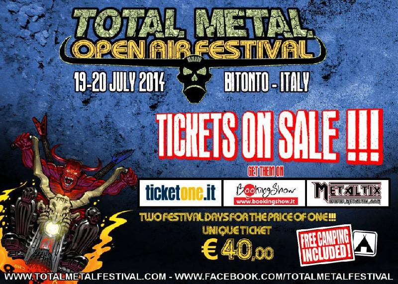 TOTAL METAL FESTIVAL: biglietti in vendita
