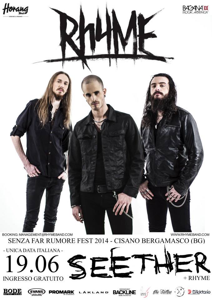 RHYME: di supporto ai Seether al Senza Far Rumore Fest