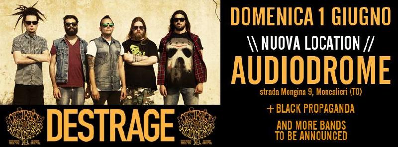 DESTRAGE: cambio di data e location per lo show di Torino