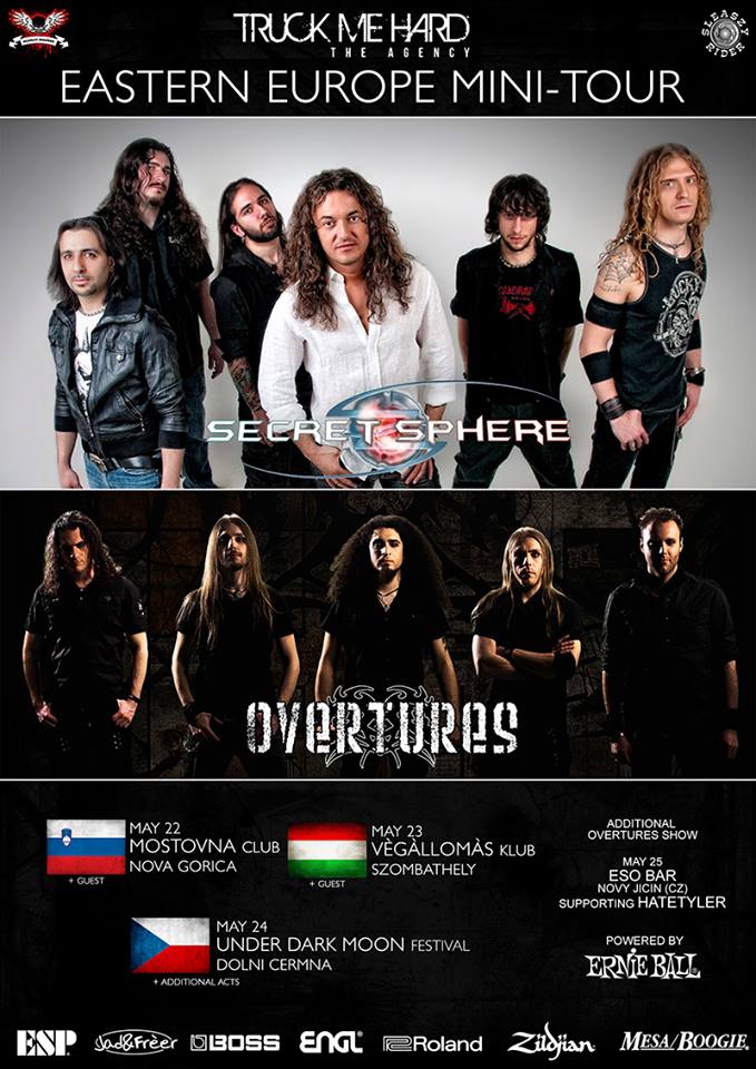 SECRET SPHERE e OVERTURES: mini-tour Europeo a fine Maggio