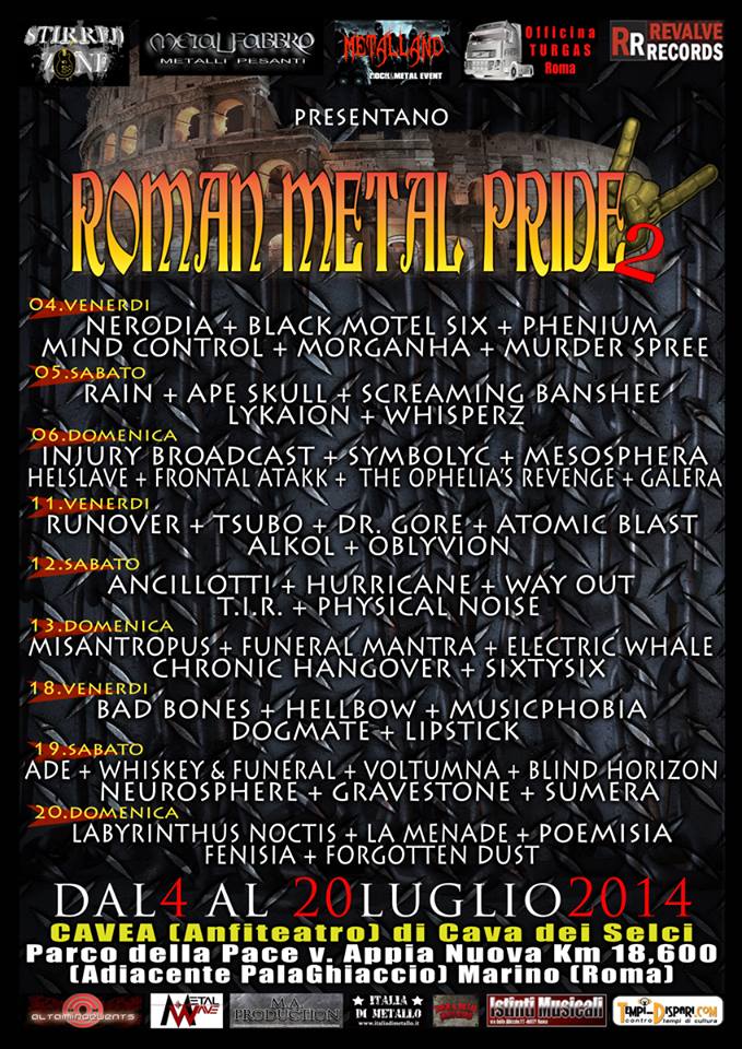 ROMAN METAL PRIDE 2: annunciate le bands partecipanti