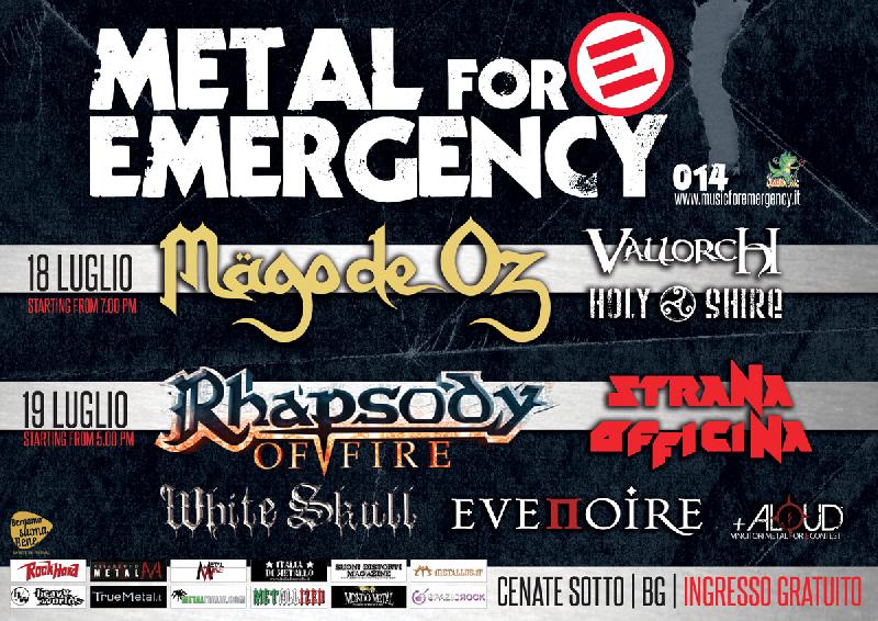 METAL FOR EMERGENCY 2014: running order DAY ONE