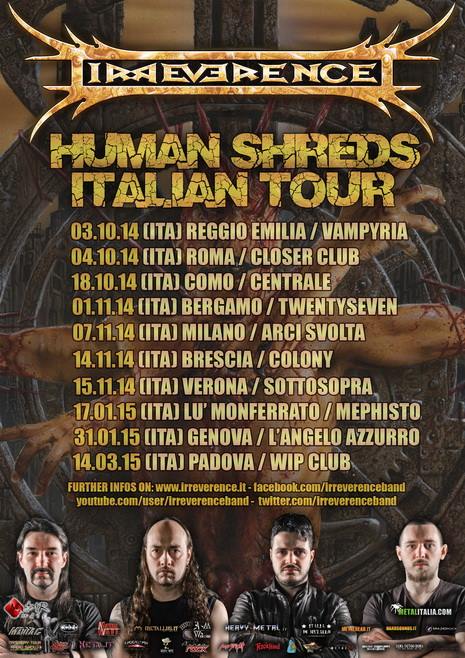 IRREVERENCE: annunciate le date del tour italiano