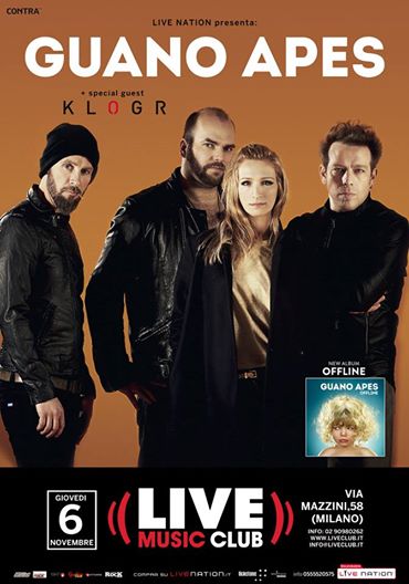 KLOGR: support band alla data italiana dei GUANO APES