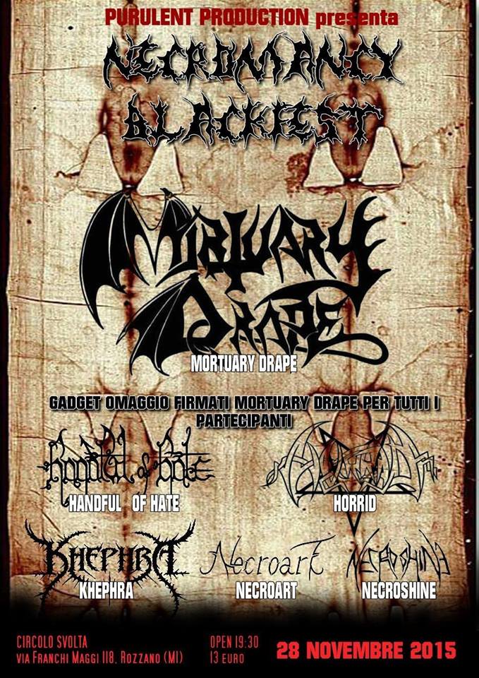 NECROMANCY BLACKFEST: i dettagli del fest con MORTUARY DRAPE