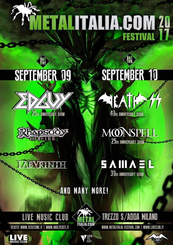METALITALIA.COM FESTIVAL 2017: show speciali di EDGUY, DEATH SS, MOONSPELL e SAMAEL e la prima dei nuovi RHAPSODY OF FIRE