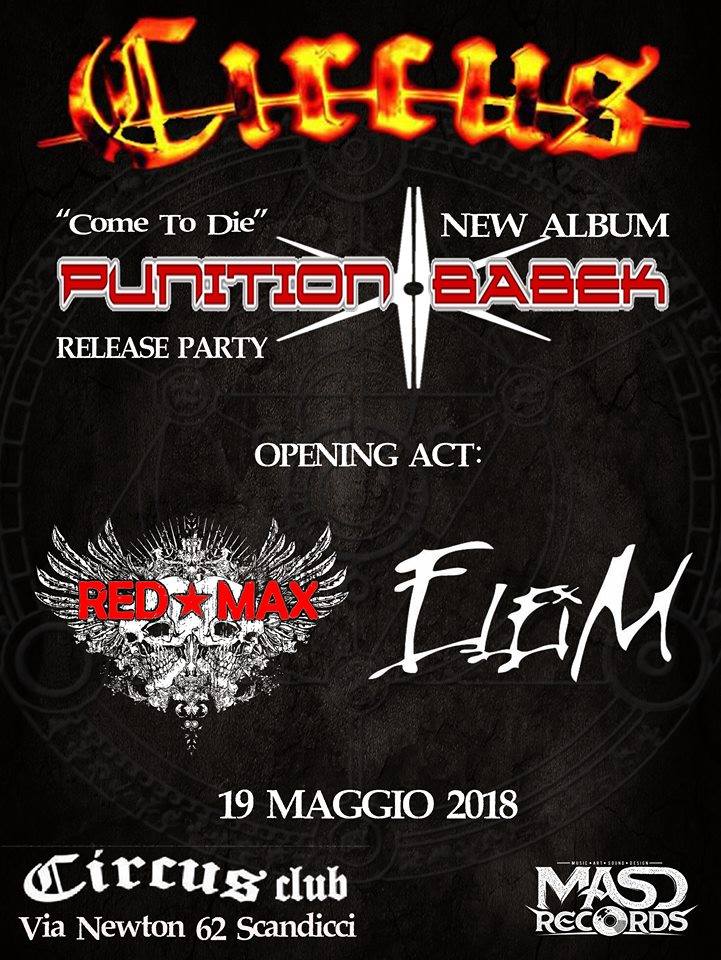 PUNITION BABEK: il release party del nuovo "Come To Die"