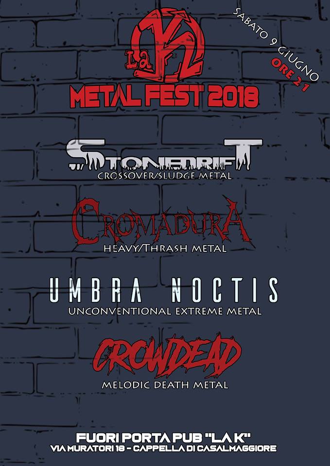 LA K METAL FEST 2018: evento con headliner STONEDRIFT