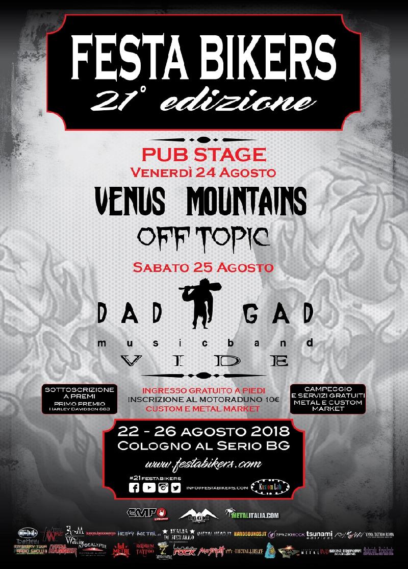 FESTA BIKERS: il programma del secondo palco a Cologno al Serio