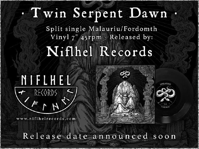 FORDOMTH / MALAURIU: lo split Twin Serpent Dawn in uscita in vinile 7" per Niflhel Records