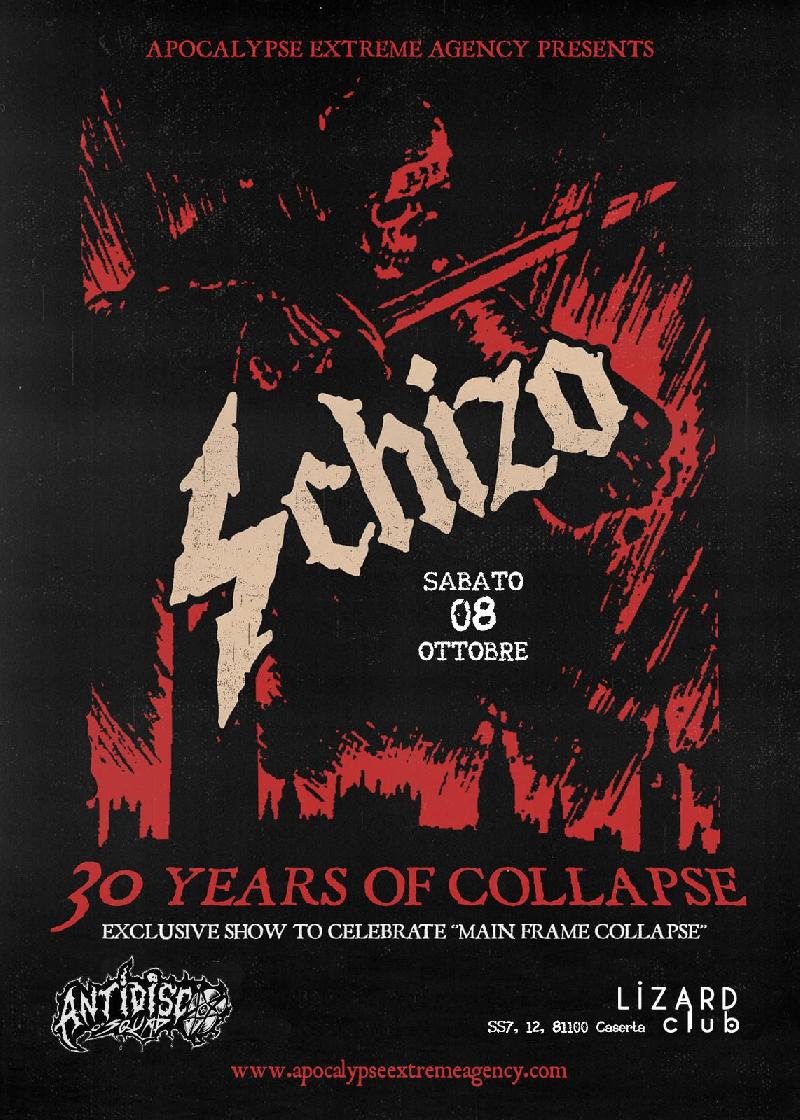 SCHIZO: riprogrammata ad ottobre la data di Caserta con tutto ''Main Frame Collapse''