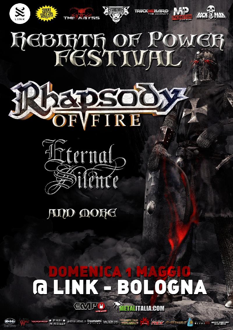 REBIRTH OF POWER FESTIVAL: RHAPSODY OF FIRE, ETERNAL SILENCE e altri al Link di Bologna