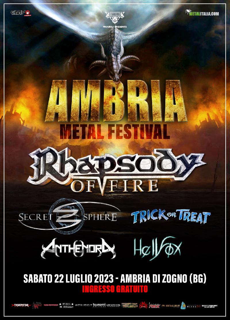 AMBRIA METAL FESTIVAL: confermati RHAPSODY OF FIRE, SECRET SPHERE, TRICK OR TREAT e altri
