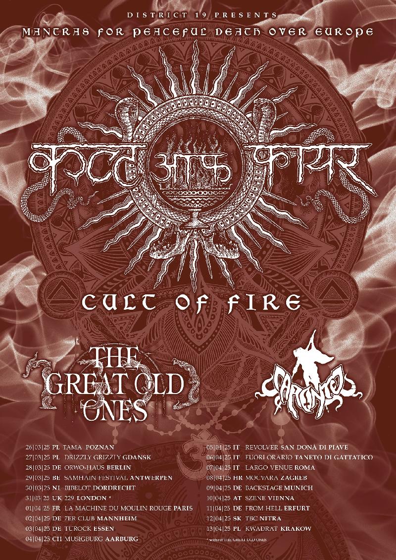 CARONTE: le date del tour di supporto ai CULT OF FIRE