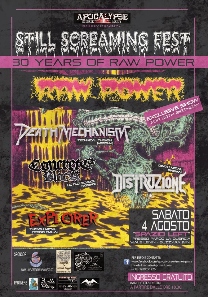 STILL SCREAMING FEST: evento per i 30 anni dei Raw Power