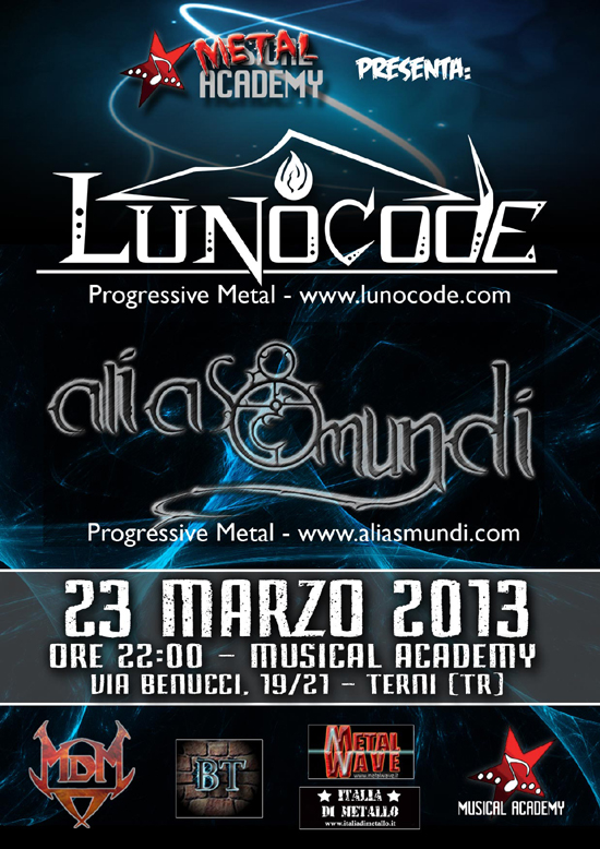 METAL ACADEMY: prossimo appuntamento con LUNOCODE ed ALIAS MUNDI