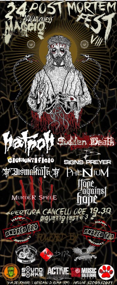 POST MORTEM FEST VIII: i dettagli del fest con 2 palchi ed 8 bands