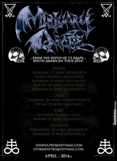 MORTUARY DRAPE: tour sudamericano nel 2014