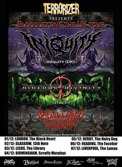 HIDEOUS DIVINITY: tour inglese con gli INIQUITY