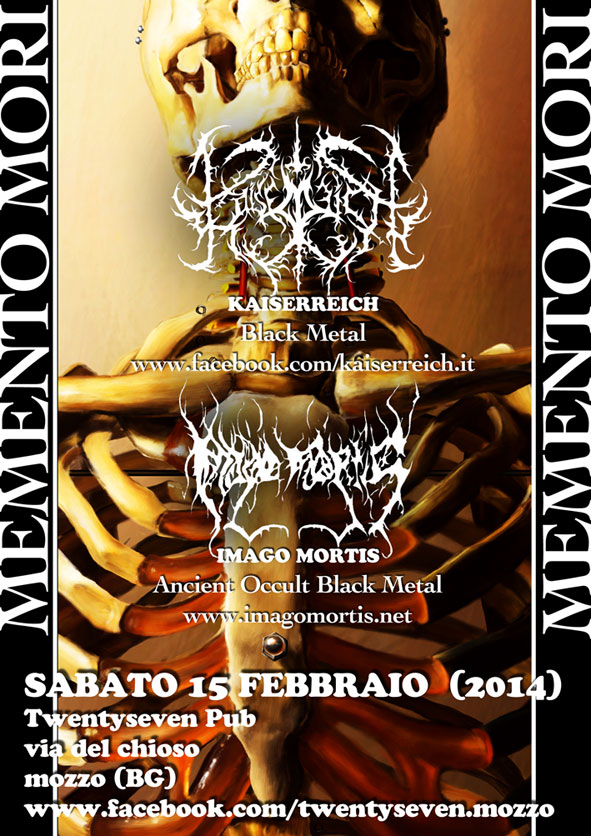 MEMENTO MORI: serata dedicata alle sonorità del metal estremo