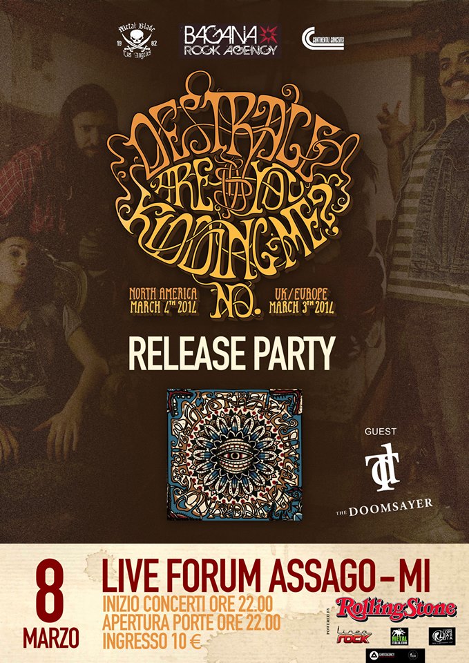 THE DOOMSAYER: gruppo di supporto al release party dei DESTRAGE